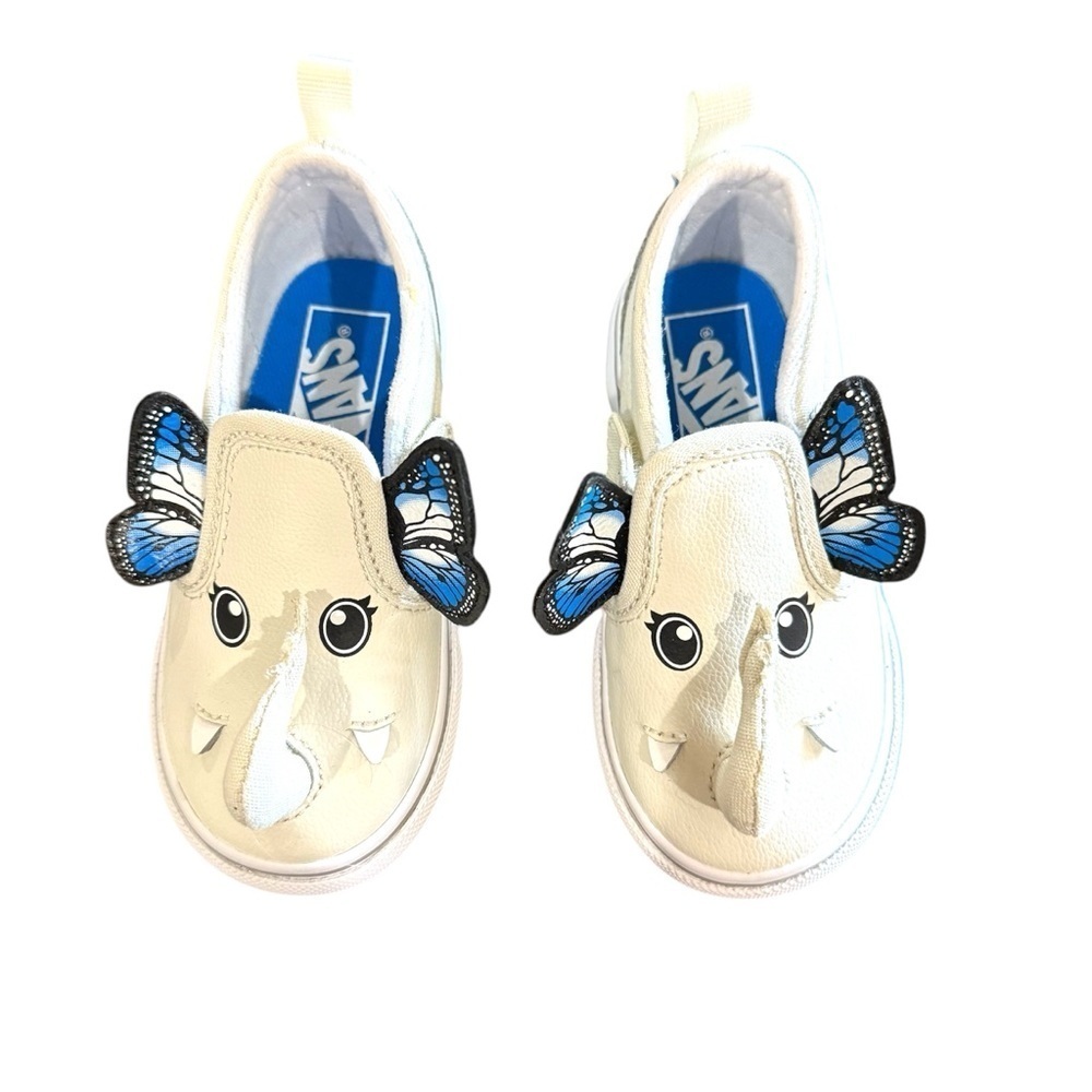 Vans White and Blue Whimsical Sneakers in Little Girls Size 7.  NWOT